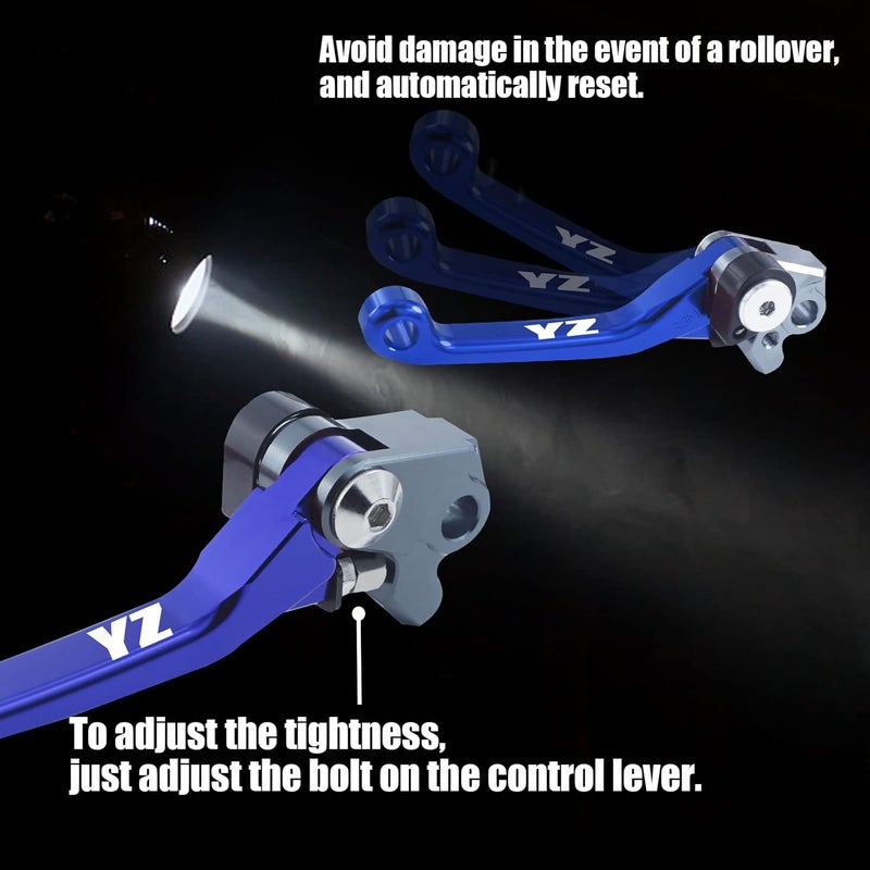 GWH CNC Aluminum Motorcycle Foldable Brake Clutch Lever Handle for YZ125/YZ250 (15-22), YZ250F/YZ450F (09-22), YZ125X/YZ250X (16-22), YZ450FX/YZ426F (19-22) - Image 4